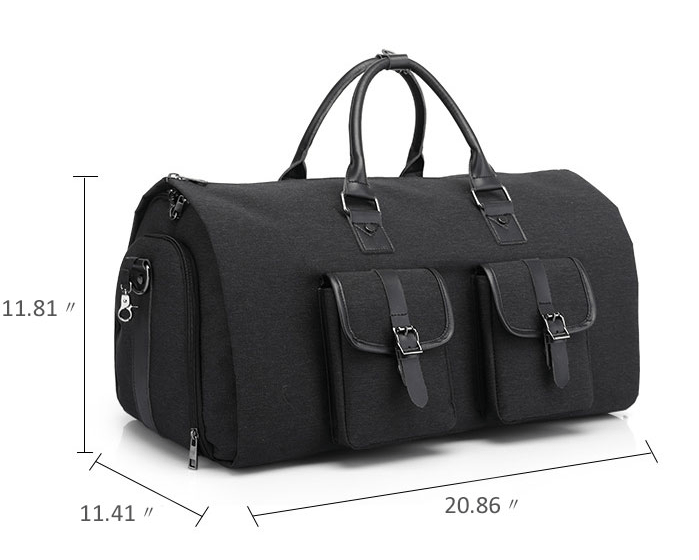 Travel Garment Bag Duffel with Shoe Compartment is designed with the needs of business travelers in mind