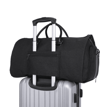 Travel Garment Bag Duffel with Shoe Compartment is designed with the needs of business travelers in mind