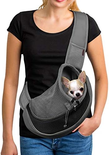 Dog Sling Carrier for Small Pets - Hands-Free Travel Bag for Dogs & Cats