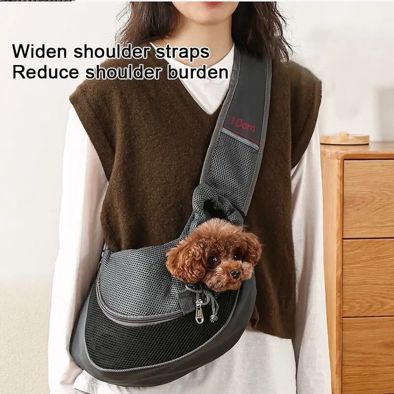 Dog Sling Carrier for Small Pets - Hands-Free Travel Bag for Dogs & Cats