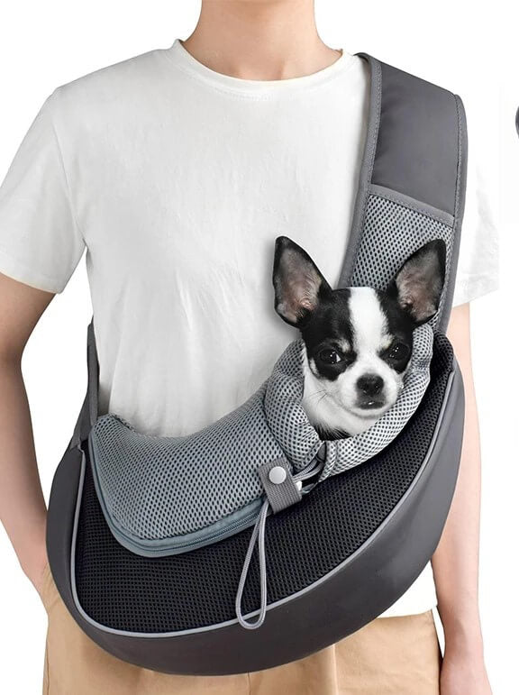 Dog Sling Carrier for Small Pets - Hands-Free Travel Bag for Dogs & Cats