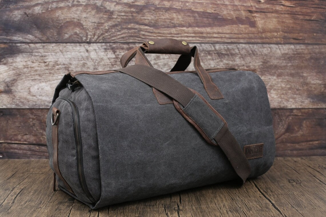 Portable Clothing Canvas weekender bag For Travel Business Trip